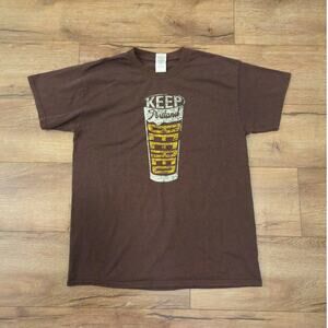 VTG Gildan Keep Portland Beered Weird Adult Large Shirt IPA Lager Cider Brown